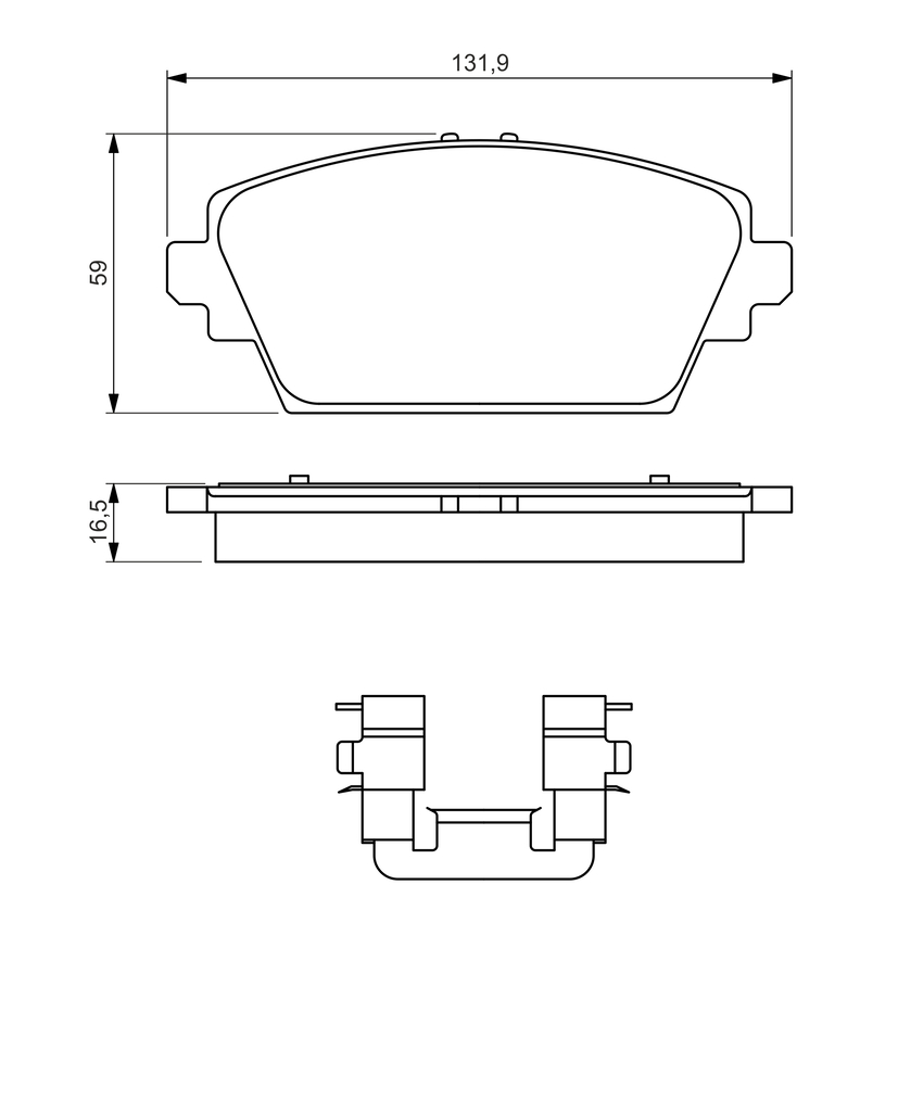 Brake Pad Set, disc brake - 0 986 494 629 BOSCH