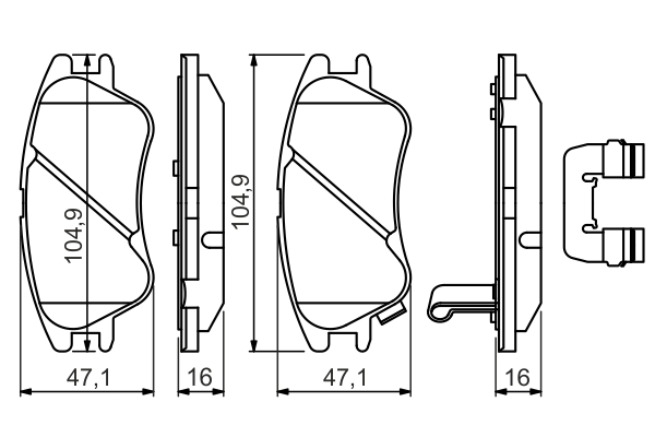 Brake Pad Set, disc brake - 0 986 494 630 BOSCH