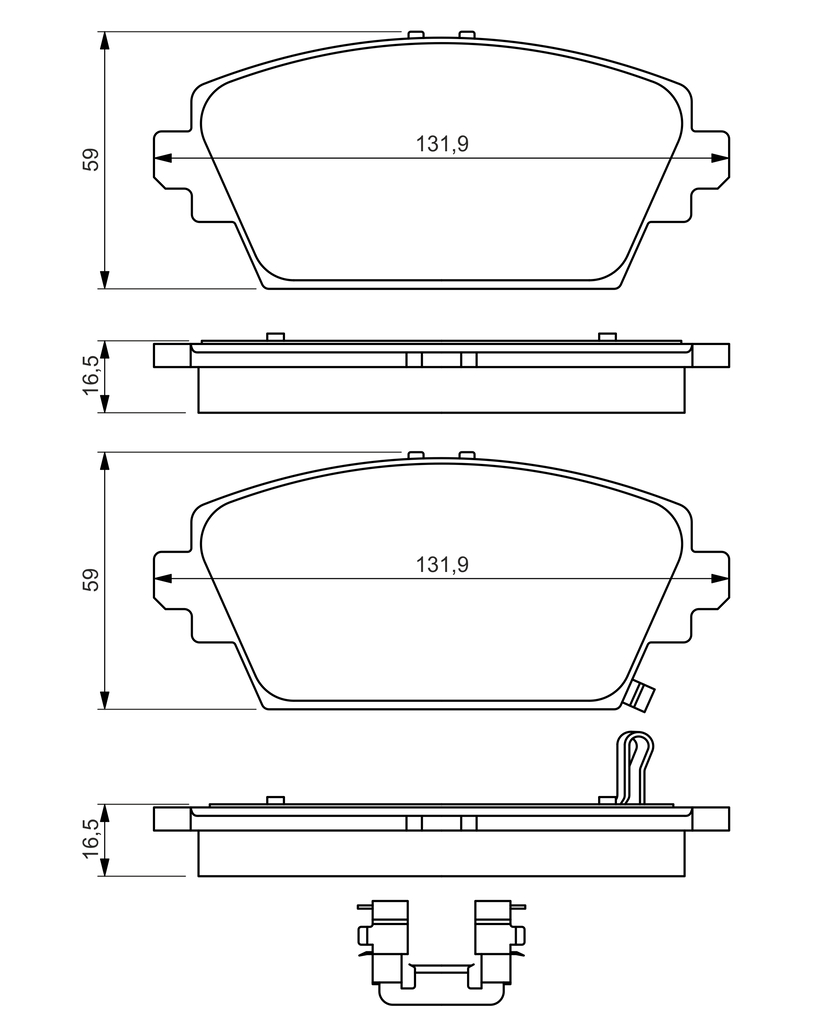 Brake Pad Set, disc brake - 0 986 494 633 BOSCH