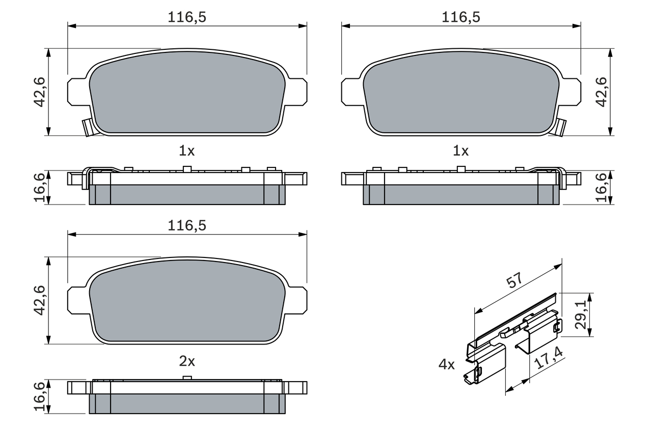 Brake Pad Set, disc brake - 0 986 494 634 BOSCH