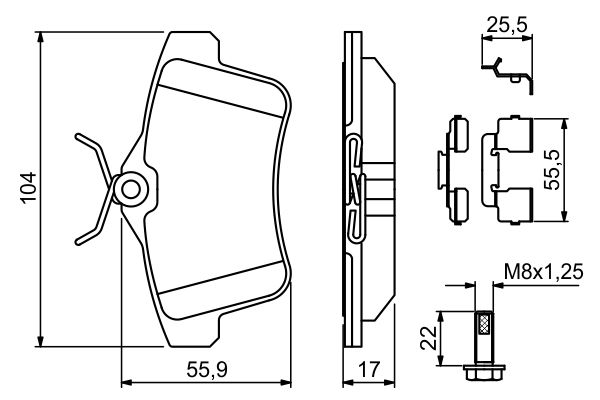 Brake Pad Set, disc brake - 0 986 494 640 BOSCH