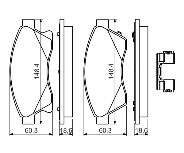 Brake Pad Set, disc brake - 0 986 494 644 BOSCH