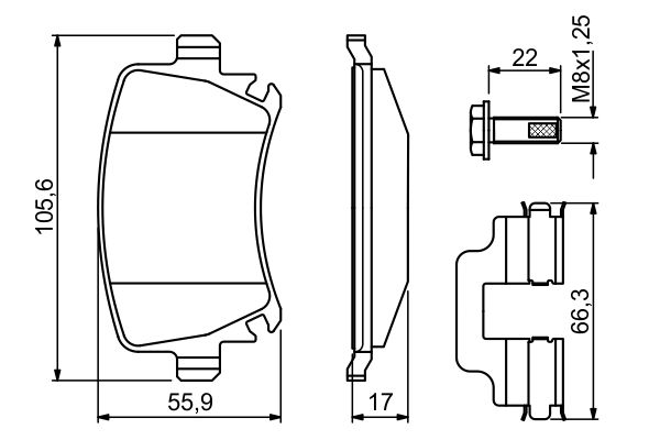 Brake Pad Set, disc brake - 0 986 494 649 BOSCH