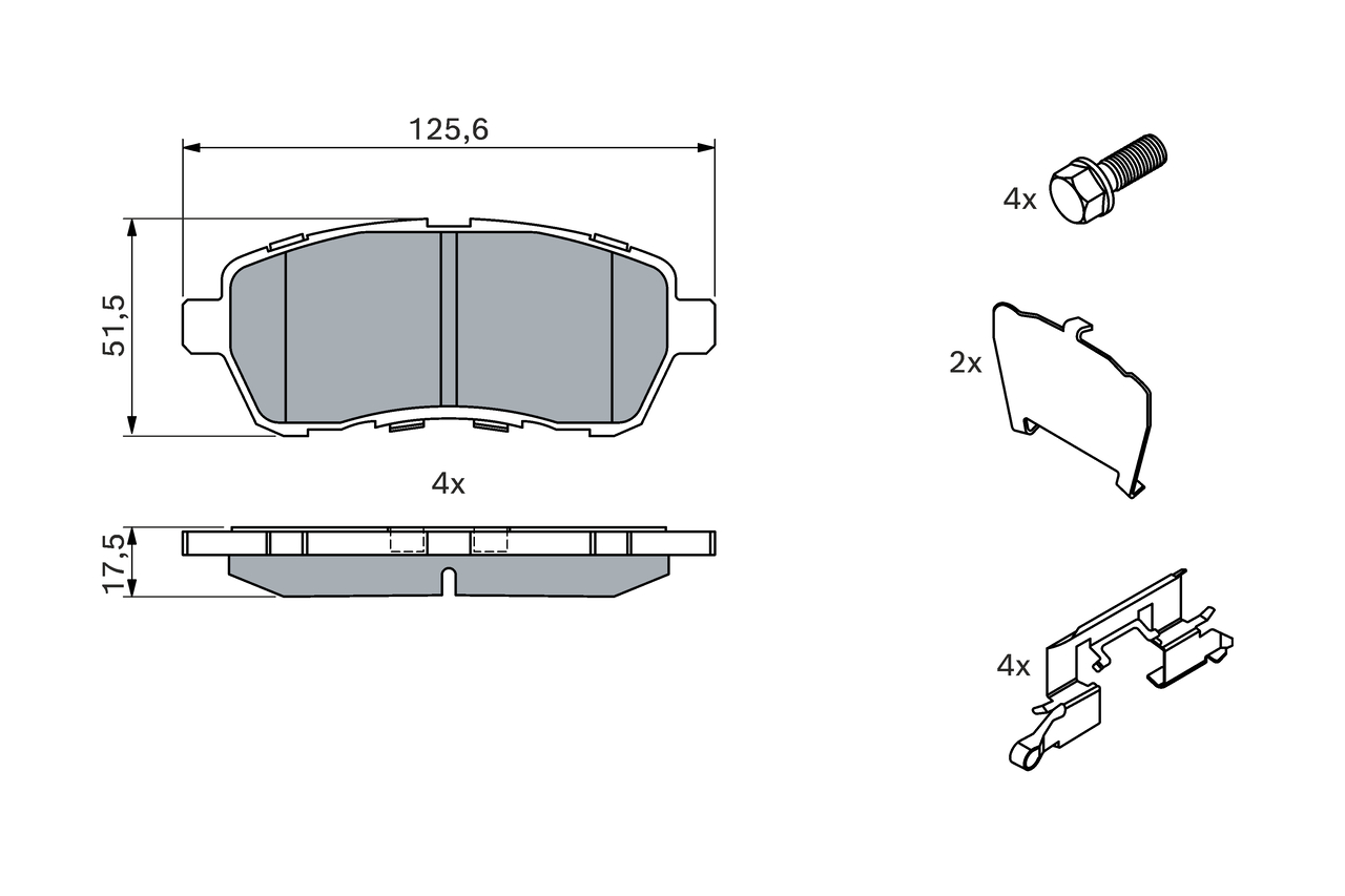 Brake Pad Set, disc brake - 0 986 494 652 BOSCH