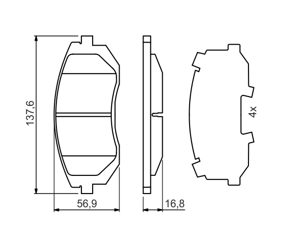 Brake Pad Set, disc brake - 0 986 494 653 BOSCH
