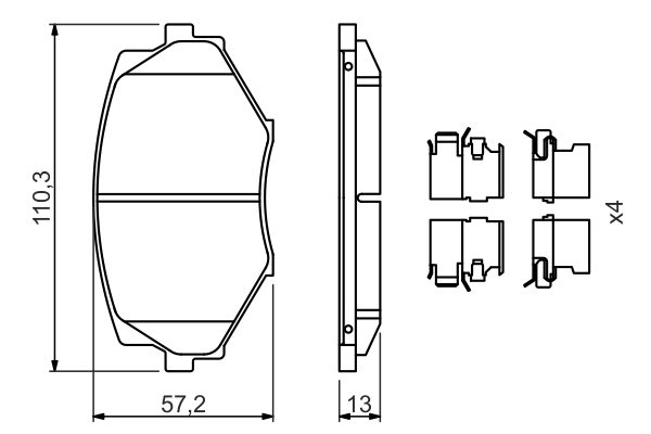 Brake Pad Set, disc brake - 0 986 494 655 BOSCH