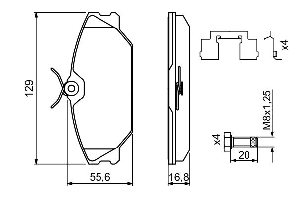 Brake Pad Set, disc brake - 0 986 494 656 BOSCH
