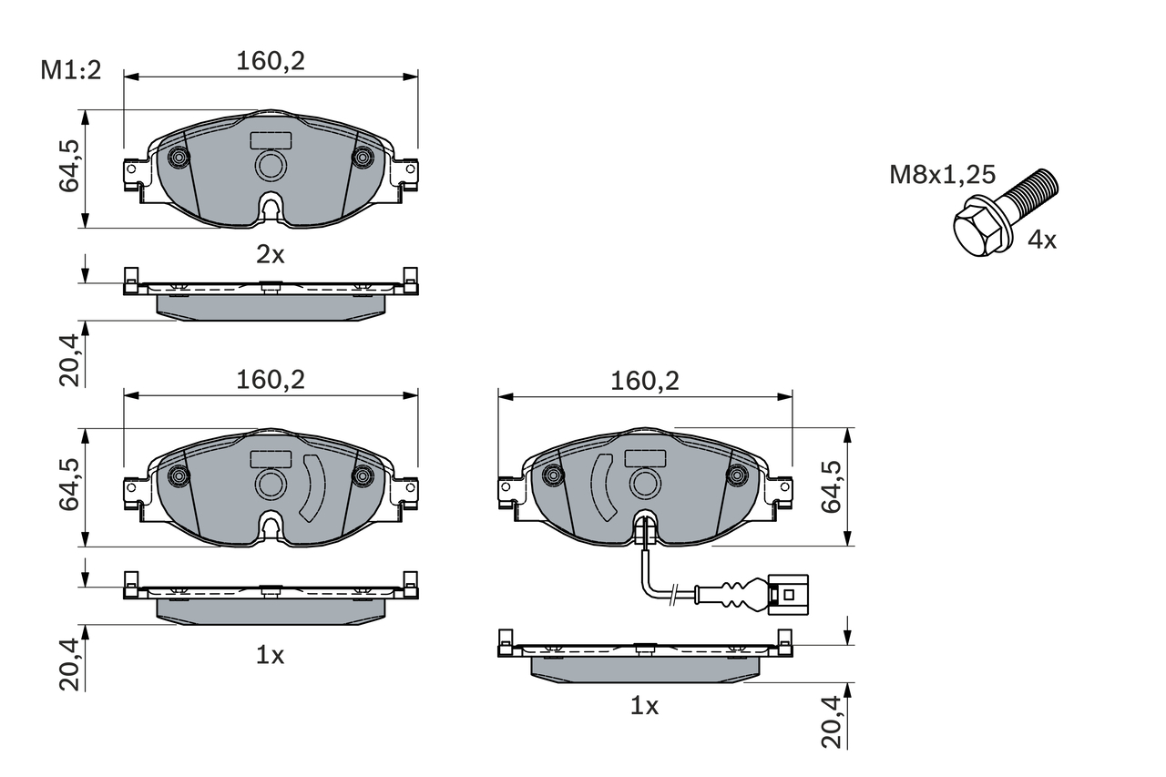 Brake Pad Set, disc brake - 0 986 494 660 BOSCH