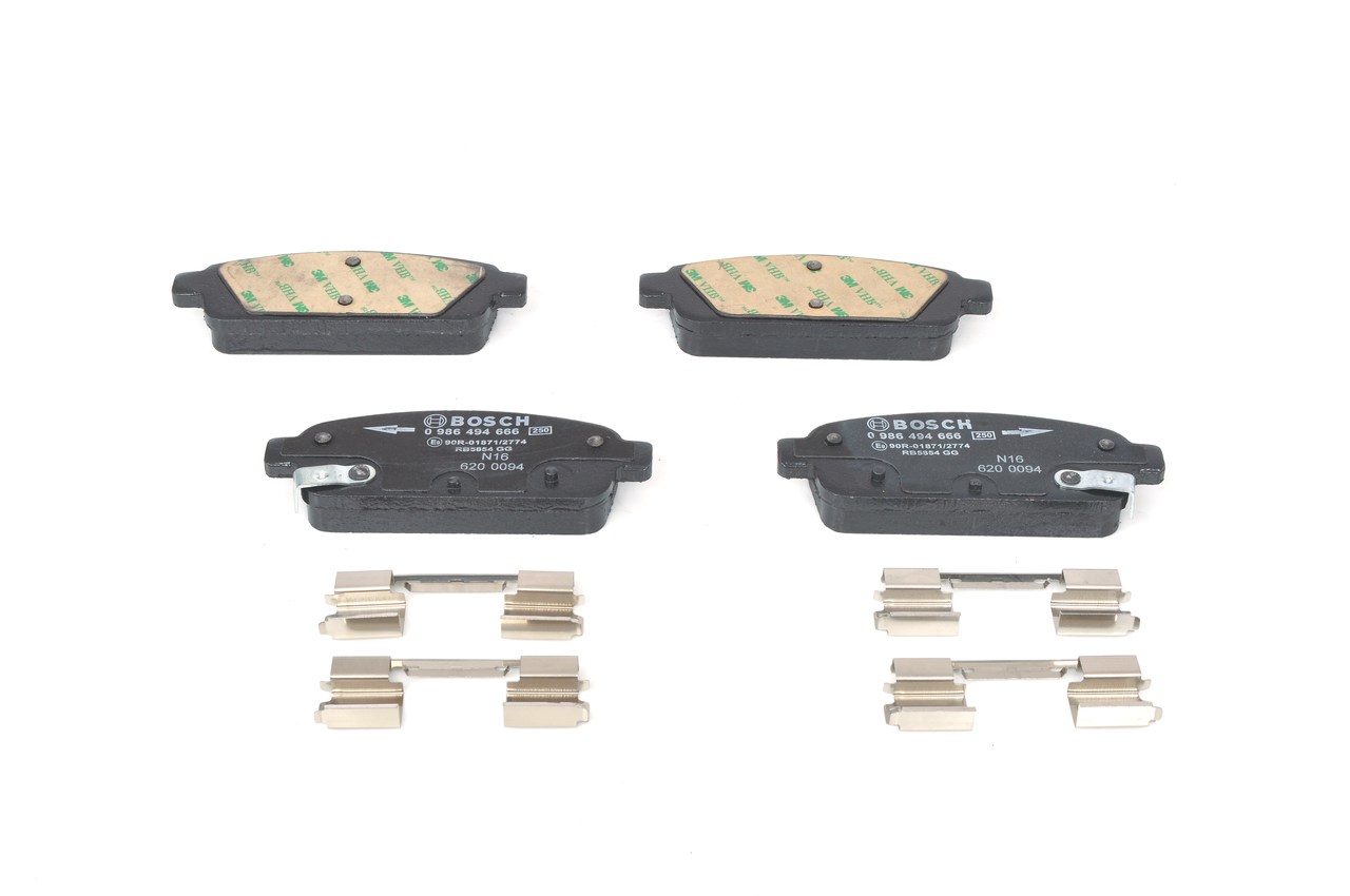 Brake Pad Set, disc brake - 0 986 494 666 BOSCH