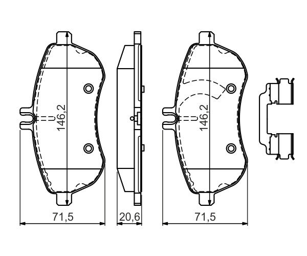 Brake Pad Set, disc brake - 0 986 494 667 BOSCH