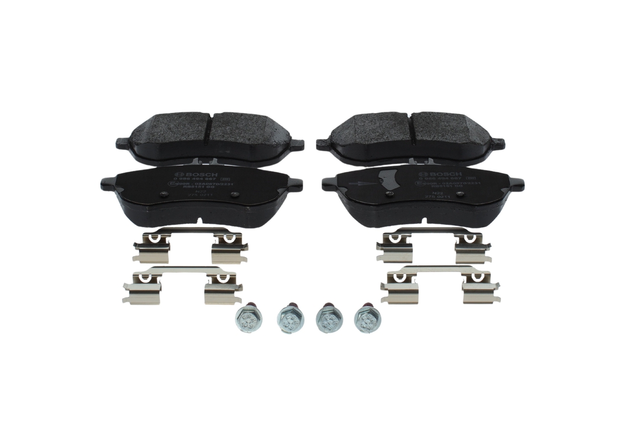 Brake Pad Set, disc brake - 0 986 494 667 BOSCH
