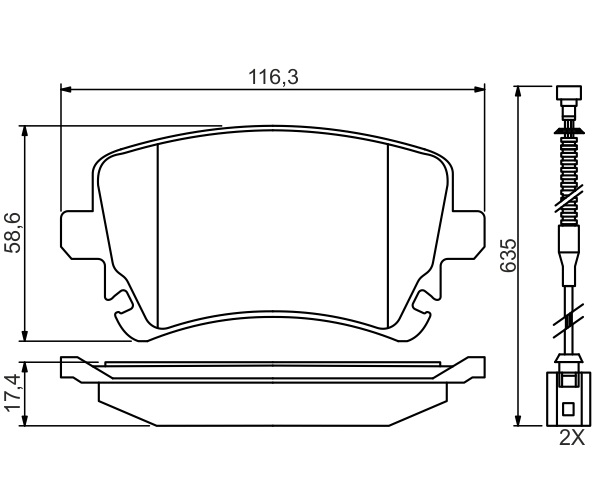 Brake Pad Set, disc brake - 0 986 494 669 BOSCH