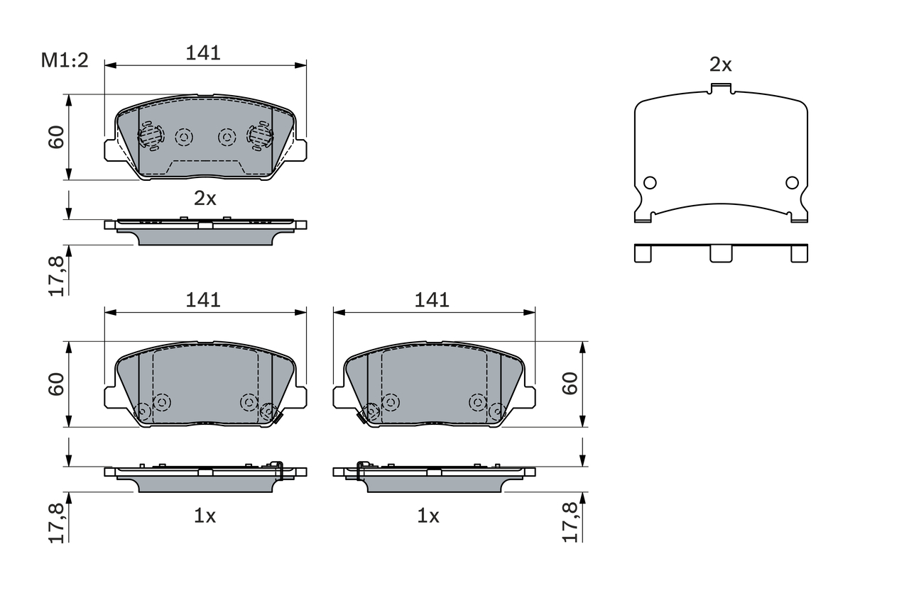 Brake Pad Set, disc brake - 0 986 494 671 BOSCH