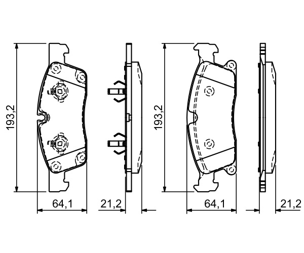 Brake Pad Set, disc brake - 0 986 494 672 BOSCH