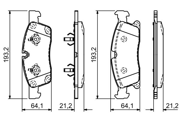 Brake Pad Set, disc brake - 0 986 494 672 BOSCH