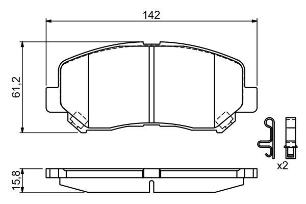 Brake Pad Set, disc brake - 0 986 494 675 BOSCH