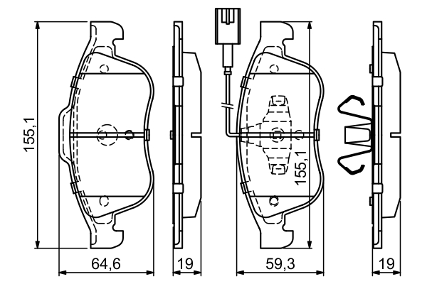 Brake Pad Set, disc brake - 0 986 494 680 BOSCH