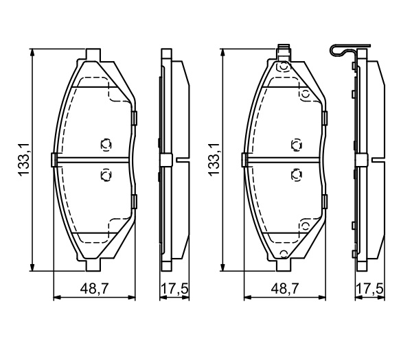 Brake Pad Set, disc brake - 0 986 494 684 BOSCH