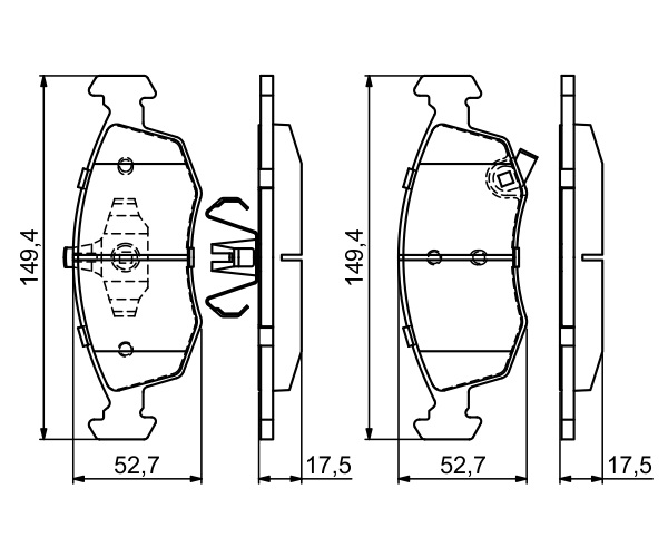 Brake Pad Set, disc brake - 0 986 494 687 BOSCH
