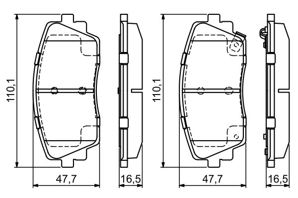 Brake Pad Set, disc brake - 0 986 494 688 BOSCH