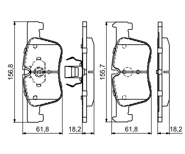 Brake Pad Set, disc brake - 0 986 494 689 BOSCH