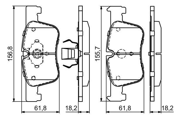 Brake Pad Set, disc brake - 0 986 494 689 BOSCH