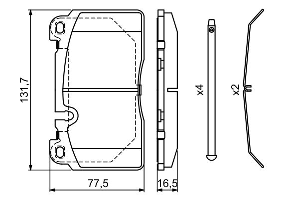 Brake Pad Set, disc brake - 0 986 494 694 BOSCH