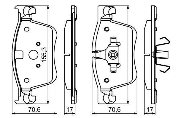 Brake Pad Set, disc brake - 0 986 494 696 BOSCH