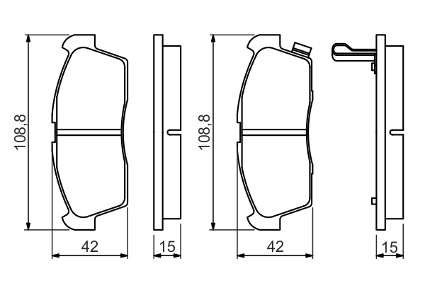 Brake Pad Set, disc brake - 0 986 494 700 BOSCH