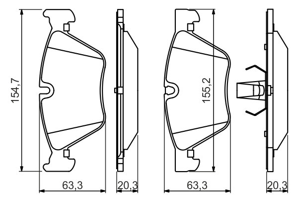Brake Pad Set, disc brake - 0 986 494 705 BOSCH