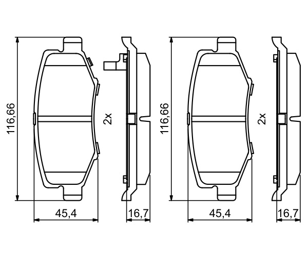 Brake Pad Set, disc brake - 0 986 494 706 BOSCH