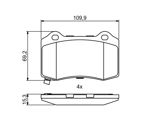 Brake Pad Set, disc brake - 0 986 494 708 BOSCH