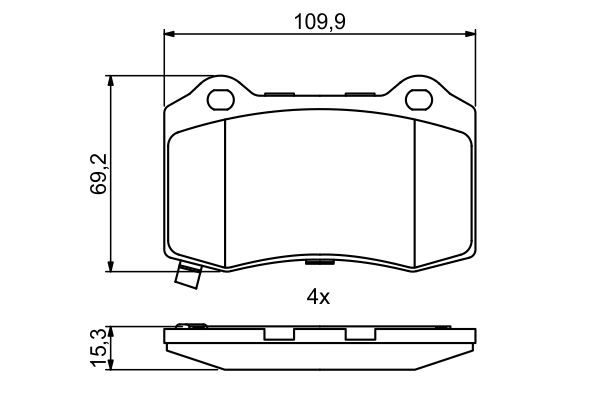 Brake Pad Set, disc brake - 0 986 494 708 BOSCH