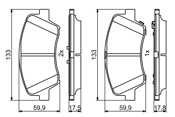 Brake Pad Set, disc brake - 0 986 494 712 BOSCH