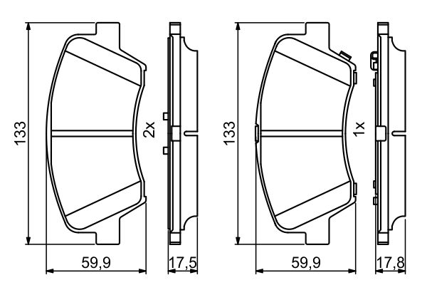 Brake Pad Set, disc brake - 0 986 494 712 BOSCH