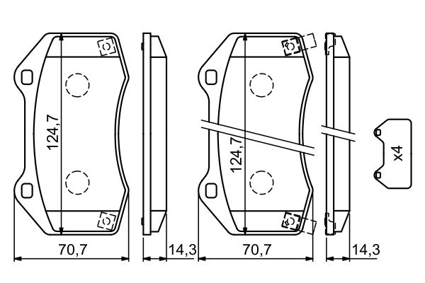 Brake Pad Set, disc brake - 0 986 494 718 BOSCH