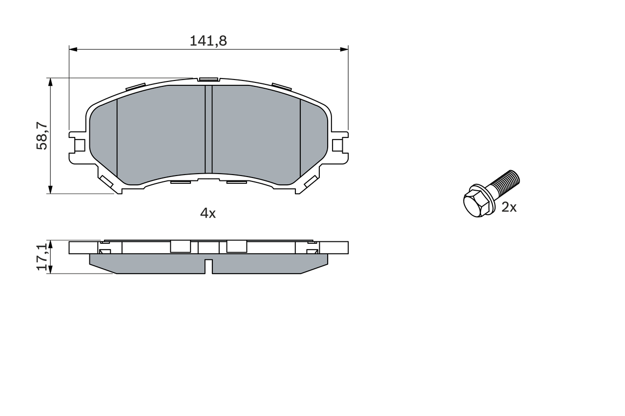 Brake Pad Set, disc brake - 0 986 494 722 BOSCH
