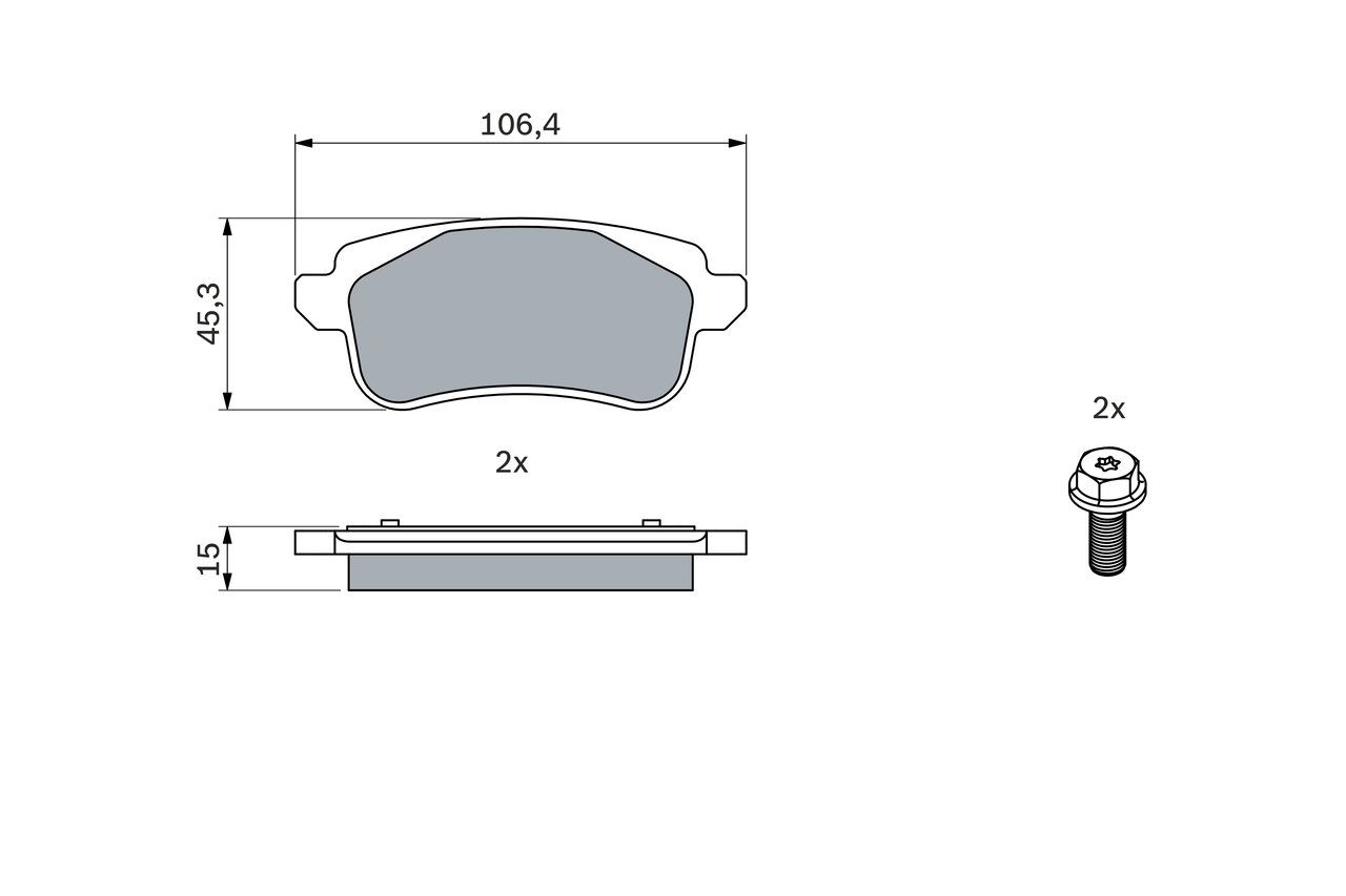 Brake Pad Set, disc brake - 0 986 494 723 BOSCH