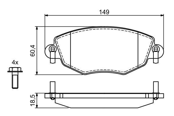 Brake Pad Set, disc brake - 0 986 494 724 BOSCH