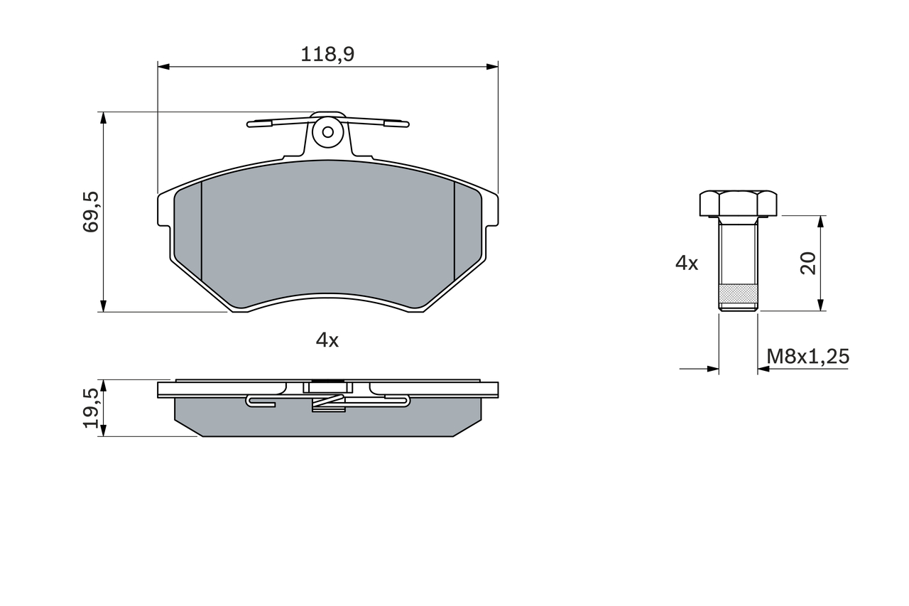 Brake Pad Set, disc brake - 0 986 494 726 BOSCH