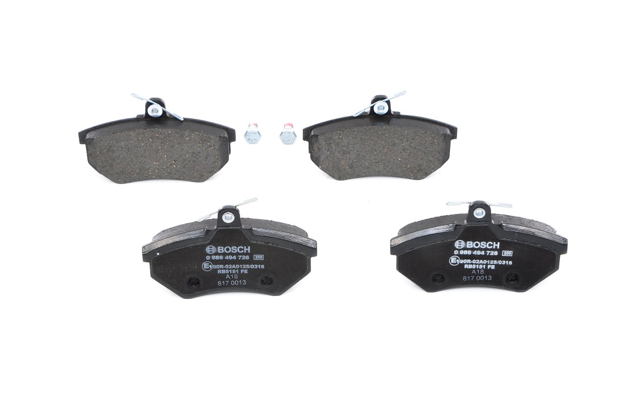 Brake Pad Set, disc brake - 0 986 494 726 BOSCH