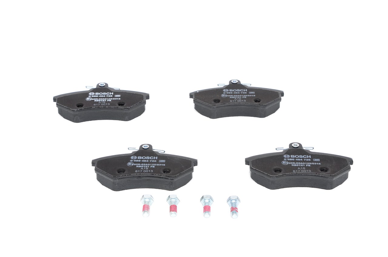 Brake Pad Set, disc brake - 0 986 494 726 BOSCH