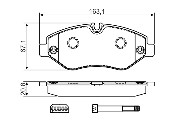 Brake Pad Set, disc brake - 0 986 494 728 BOSCH