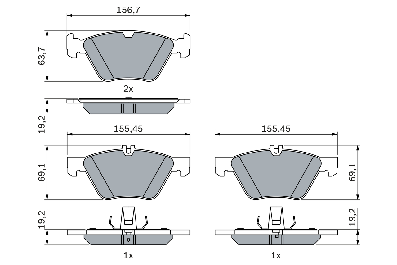 Brake Pad Set, disc brake - 0 986 494 729 BOSCH