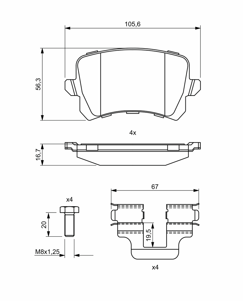 Brake Pad Set, disc brake - 0 986 494 731 BOSCH