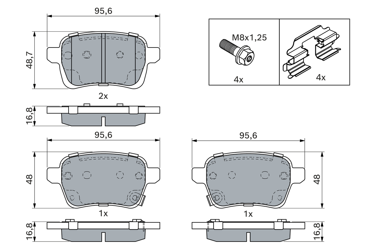 Brake Pad Set, disc brake - 0 986 494 747 BOSCH