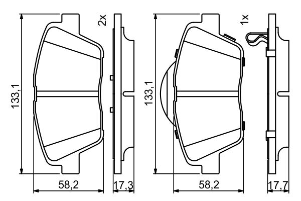 Brake Pad Set, disc brake - 0 986 494 755 BOSCH