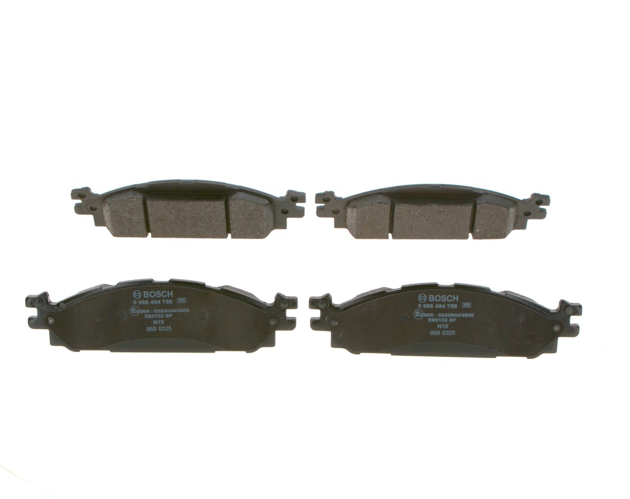 Brake Pad Set, disc brake - 0 986 494 758 BOSCH