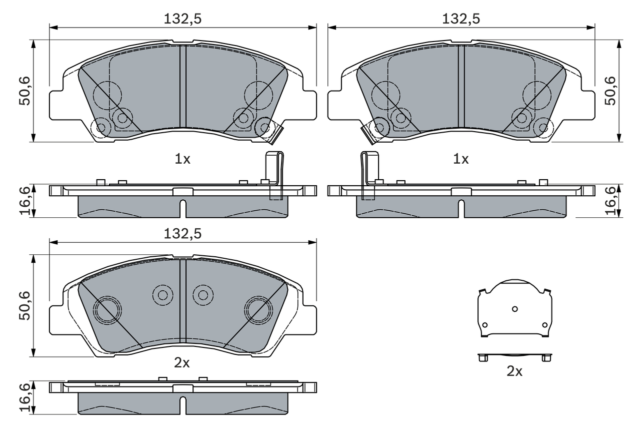 Brake Pad Set, disc brake - 0 986 494 760 BOSCH