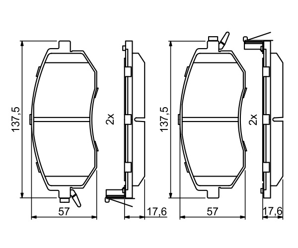 Brake Pad Set, disc brake - 0 986 494 761 BOSCH